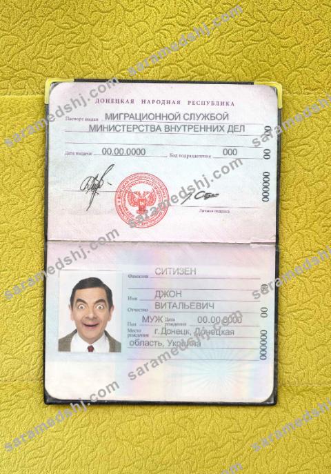 Donetsk People's Republic passport photo look